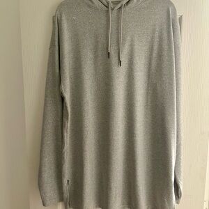 NEW Long Tall Sally 10-12 Gray Marl Long Line Hoodie
